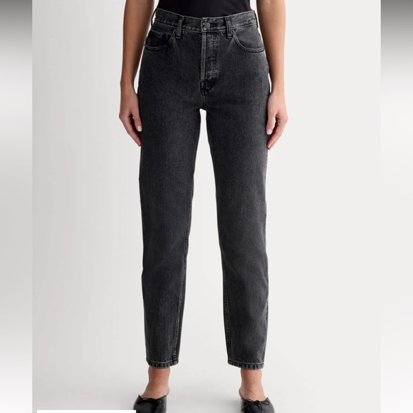 Everlane 90s Cheeky Jean Size 25 Ankle Black Organic Cotton Straight Leg Denim - Picture 2 of 16